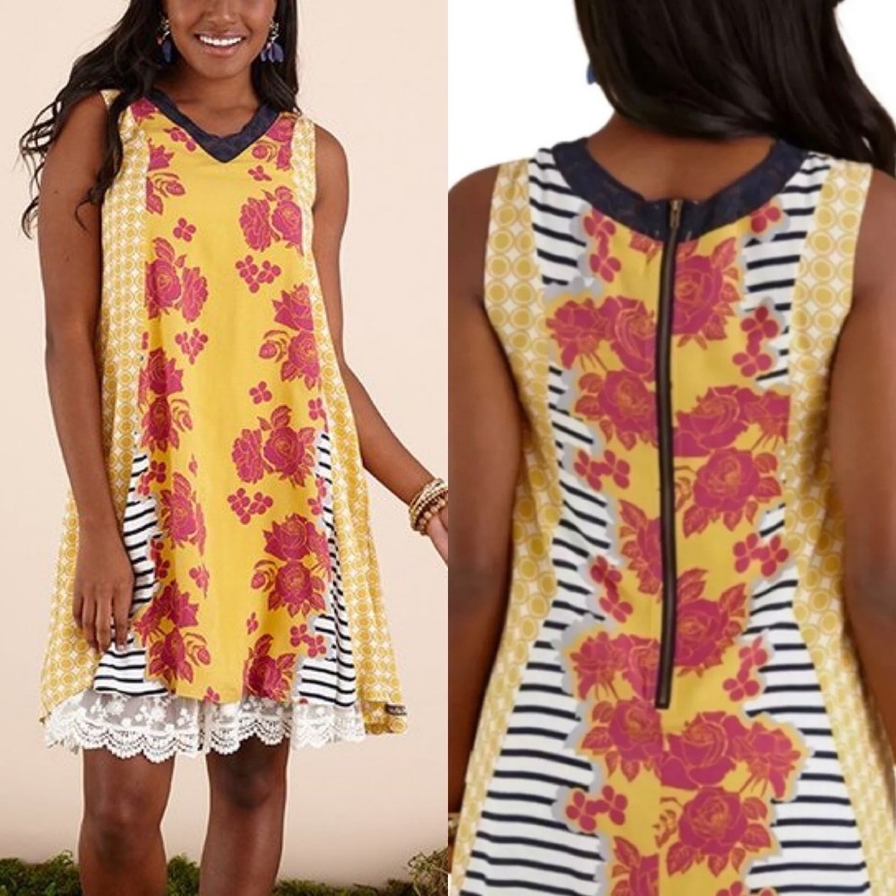 Matilda Jane Golden Key Swing Dress S